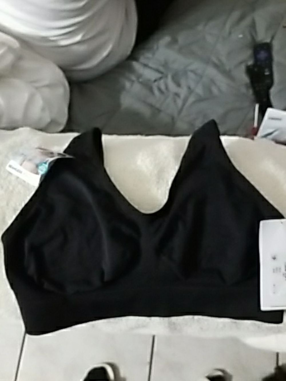 Hanes Black Wireless Comfort Bralette